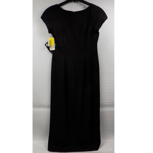 Virgo Petite Black Short Sleeve 1/2 Zip Back Full-Length Dress Size 8P NWT - Picture 4 of 10